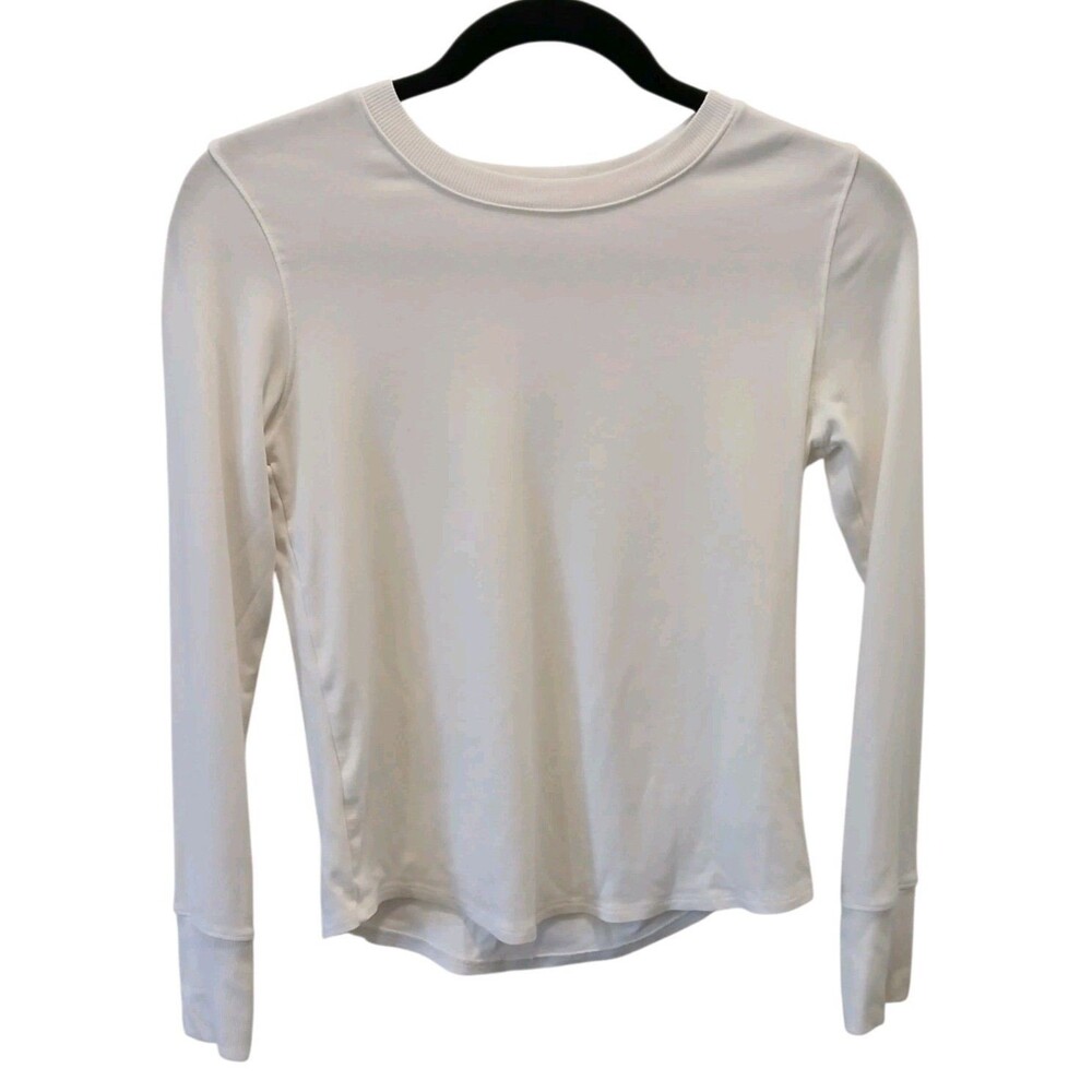 Rachel Zoe Pima Tencel Long Sleeve T-Shirt Size Small Stretch White